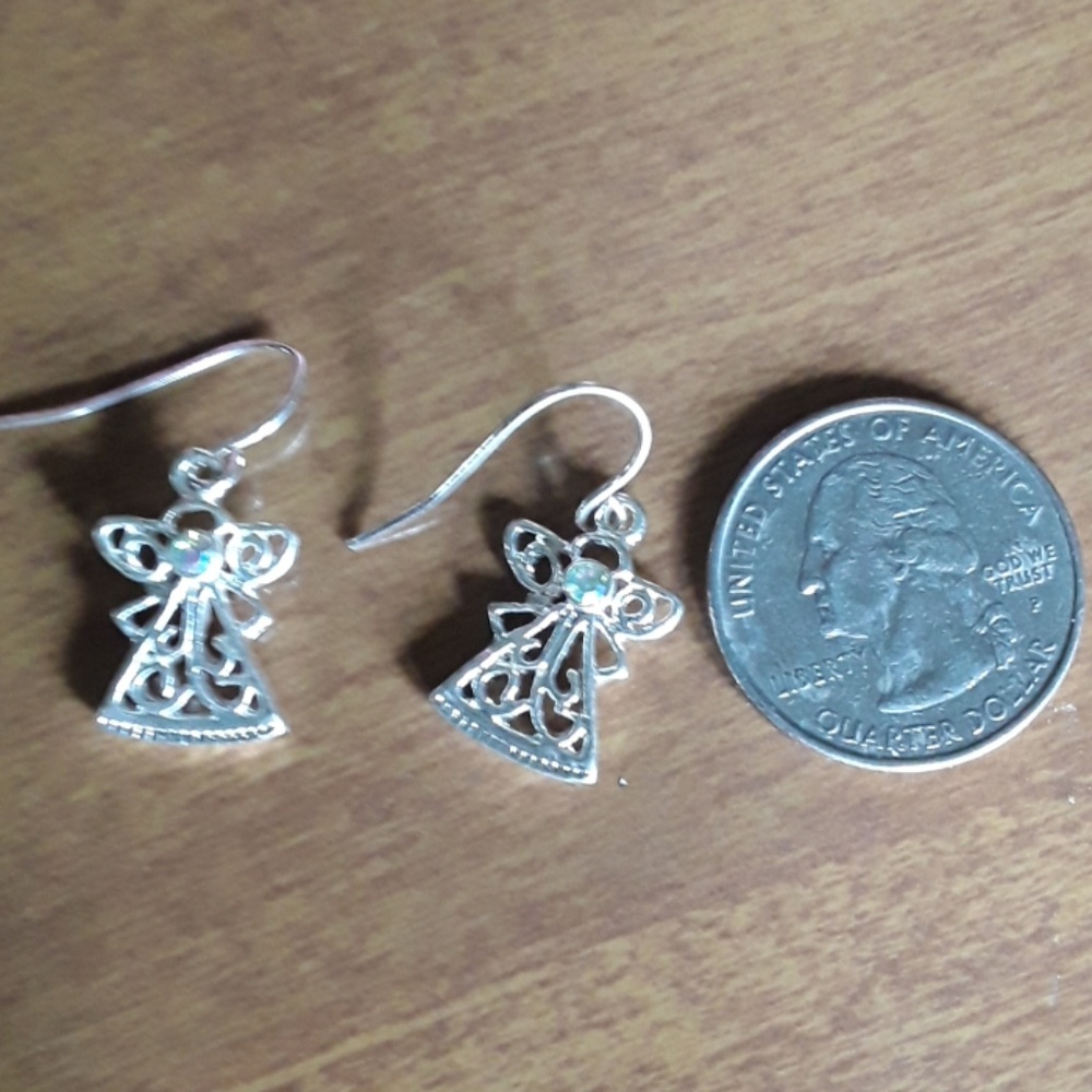 ⚡😇 Angel Dangle Ear Rings - Picture 2 of 2